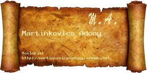 Martinkovics Adony névjegykártya